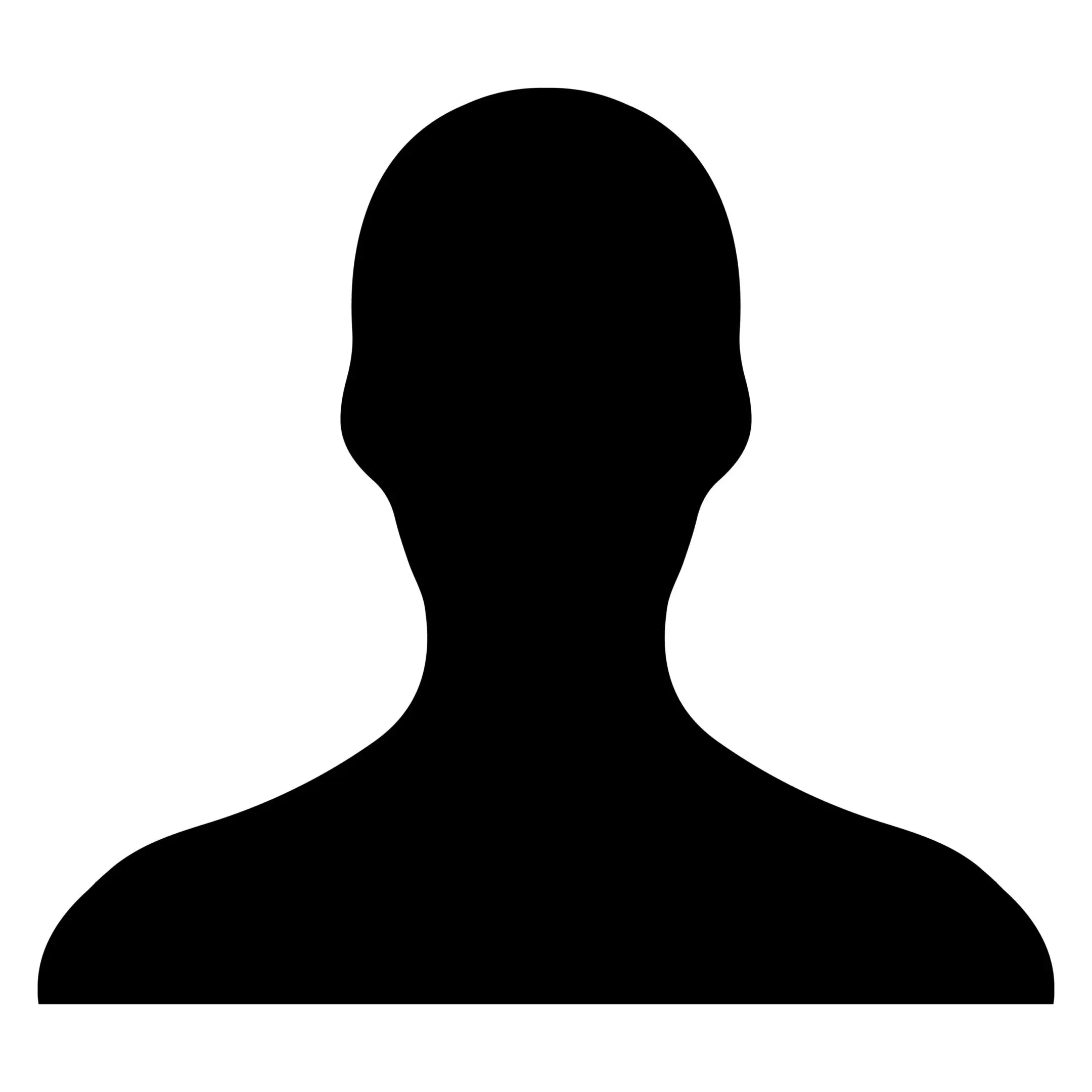 Silhouette of a person against white background.